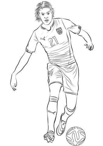 Edinson Cavani Coloring Page